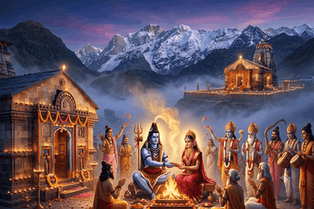 Kedarnath and triyuginarayan tempe marriage of shiv and parwati devi